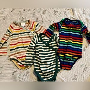Striped long sleeve rompers Hanna Andersson and Primary